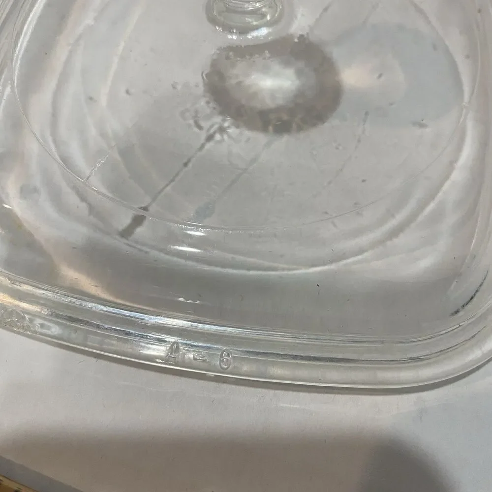Petite Pan Pyrex Glass Lid P-41-GC for Corning Ware A-6 Square 5”